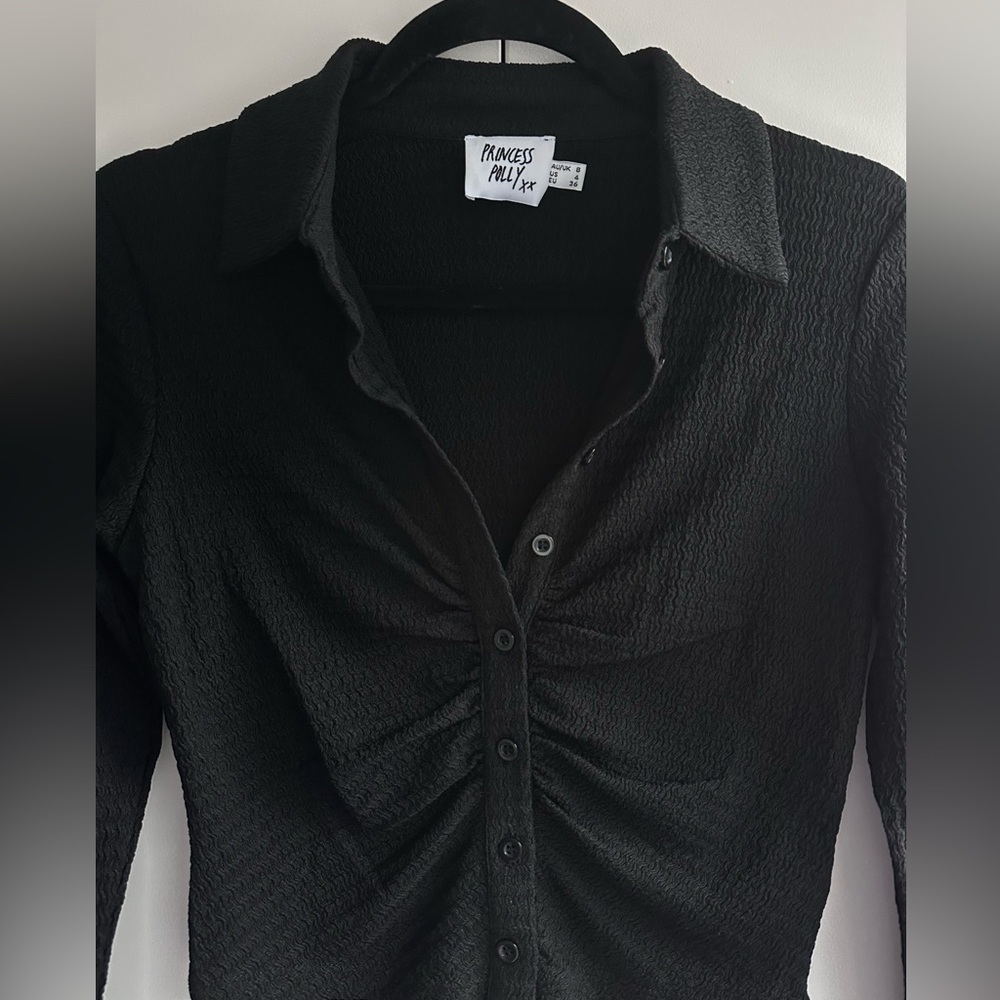 Princess Polly Trey Long Sleeve Top in Black - Size 4 - Picture 7 of 10
